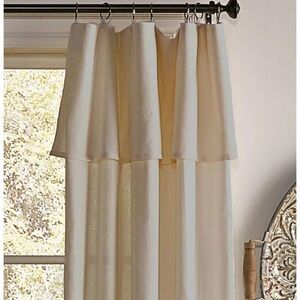 Mercantile Drop Cloth 1pc window curtain panel w/removable rings, linen color